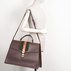 GUCCI Sylvie Handle Bag XXL Brown | AlmaBagz