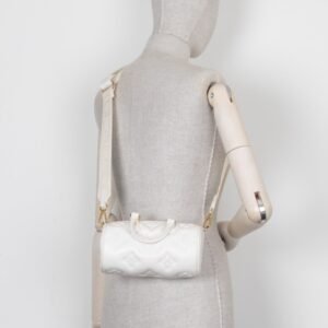 LOUIS VUITTON Papillon BB Satchel Bag White Empreinte | AlmaBagz