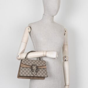 GUCCI Dionysus Top Handle Bag GG Supreme Beige | AlmaBagz
