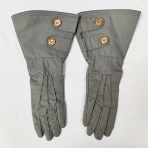 Gucci Washed Gabardine Long Button Gloves in Gray | AlmaBagz