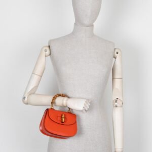 GUCCI 1947 Mini Bamboo Crossbody Bag Orange | AlmaBagz