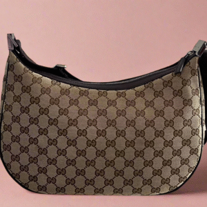 Gucci Vintage GG Half Moon Canvas shoulder bag | AlmaBagz