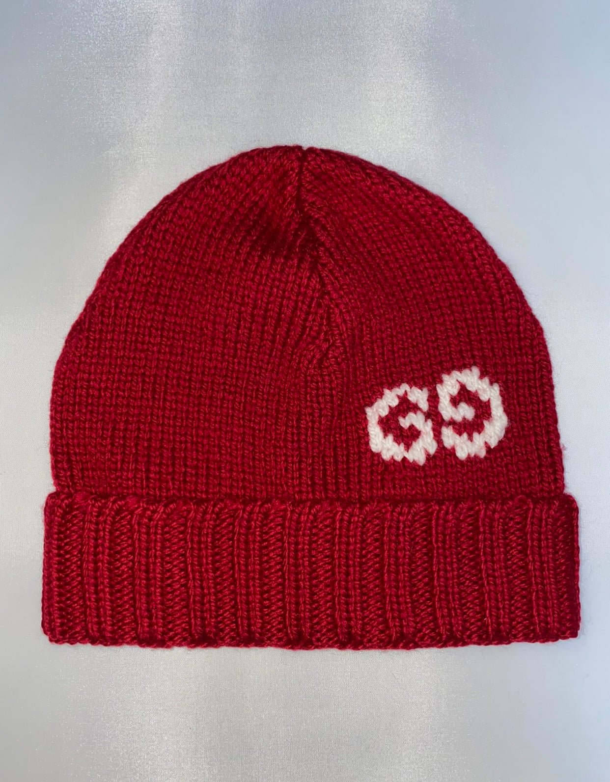 Gucci GG Logo Wool Beanie Hat in Red | AlmaBagz