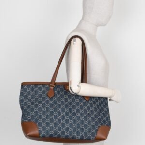 GUCCI GG Tote Bag Denim Blue | AlmaBagz