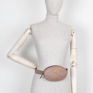 GUCCI Marmont Belt Bag Leather Dusty Rose | AlmaBagz