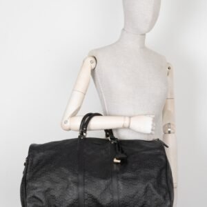 GUCCI Signature Supreme GG Duffle Bag Leather Black | AlmaBagz