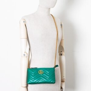 GUCCI Marmont Crossbody Pochette Green | AlmaBagz