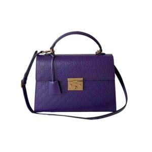 Gucci GG Signature Medium Padlock Top Handle Bag | AlmaBagz