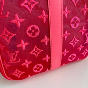 Louis Vuitton Keepall 50 Bandouliere Mesh Monogram Pink | AlmaBagz