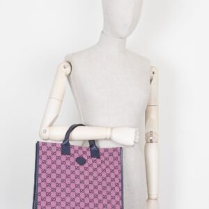 GUCCI Supreme Tote Small Pink Blue | AlmaBagz