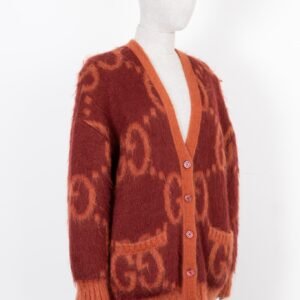 GUCCI GG Reversible Knit Cardigan Red Orange | AlmaBagz