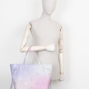 LOUIS VUITTON Neverfull MM Sunrise MNG Pink Blue | AlmaBagz