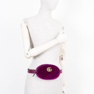 GUCCI Marmont Belt Bag Velvet Purple | AlmaBagz