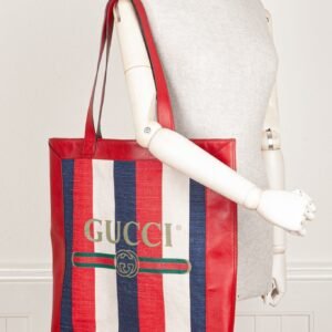 GUCCI Sylvie Stripe Tote | AlmaBagz
