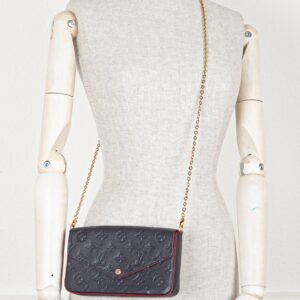 LOUIS VUITTON Felicie Pochette MNG Empreinte Navy | AlmaBagz