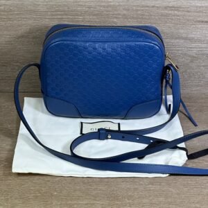 Gucci Guccissima Bree Crossbody - Blue | AlmaBagz