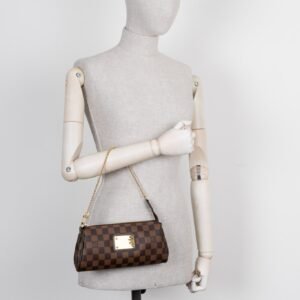 LOUIS VUITTON Eva Pochette Crossbody Bag Damier Ebene | AlmaBagz