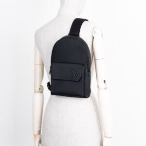 LOUIS VUITTON Pilot Sling Bag Leather Black | AlmaBagz