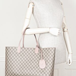 GUCCI GG Supreme Reversible Tote Bag Pink | AlmaBagz