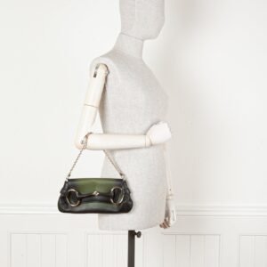 GUCCI Horsebit 1921 Clutch Green Black | AlmaBagz