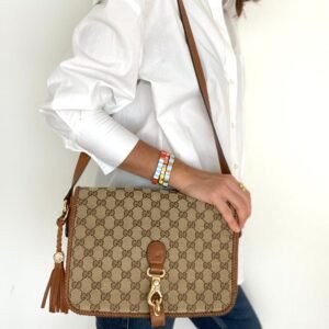 GUCCI MARRAKECH MESSENGER GG CANVAS MEDIUM IN BEIGE/BROWN | AlmaBagz