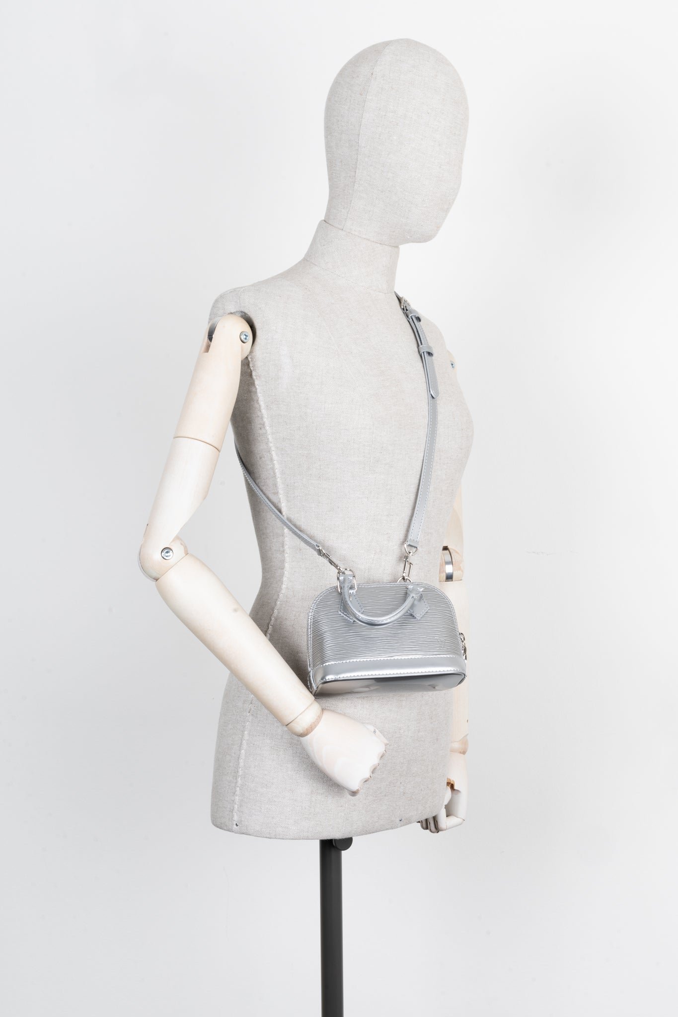 LOUIS VUITTON Nano Alma Bag Epi Leather Silver | AlmaBagz