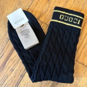 Gucci Black Wool Knit Socks | AlmaBagz