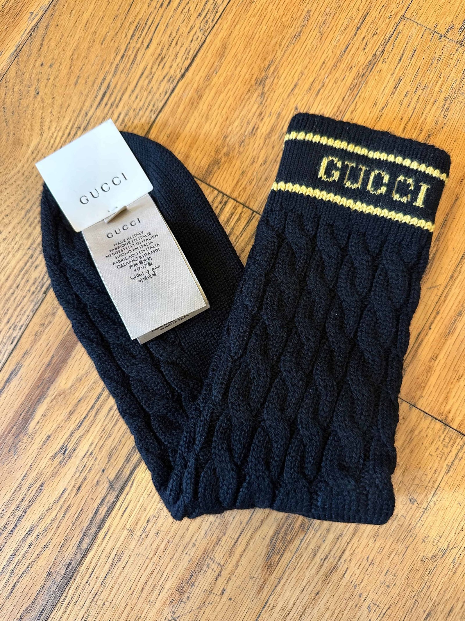 Gucci Black Wool Knit Socks | AlmaBagz