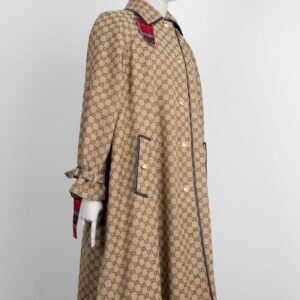 GUCCI Reversible GG Tartan Coat Brown | AlmaBagz