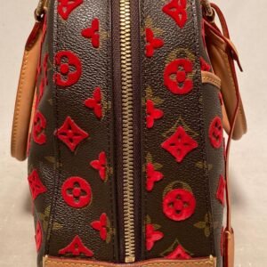 LOUIS VUITTON Limited Edition Rouge Monogram Tuffetage Deauville Cube Bag | AlmaBagz