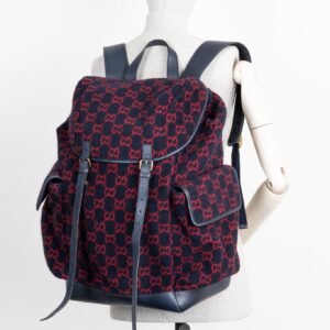 GUCCI GG Large Wool Backpack Navy | AlmaBagz