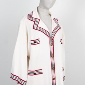 GUCCI Knit Jacket Ivory Red | AlmaBagz