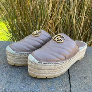 Gucci GG Pilar 50 Raffia And Leather Espadrilles in Porcelain Rose | AlmaBagz