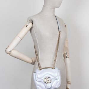 GUCCI GG Marmont Mini Shoulder Bag Blue Iridescent | AlmaBagz