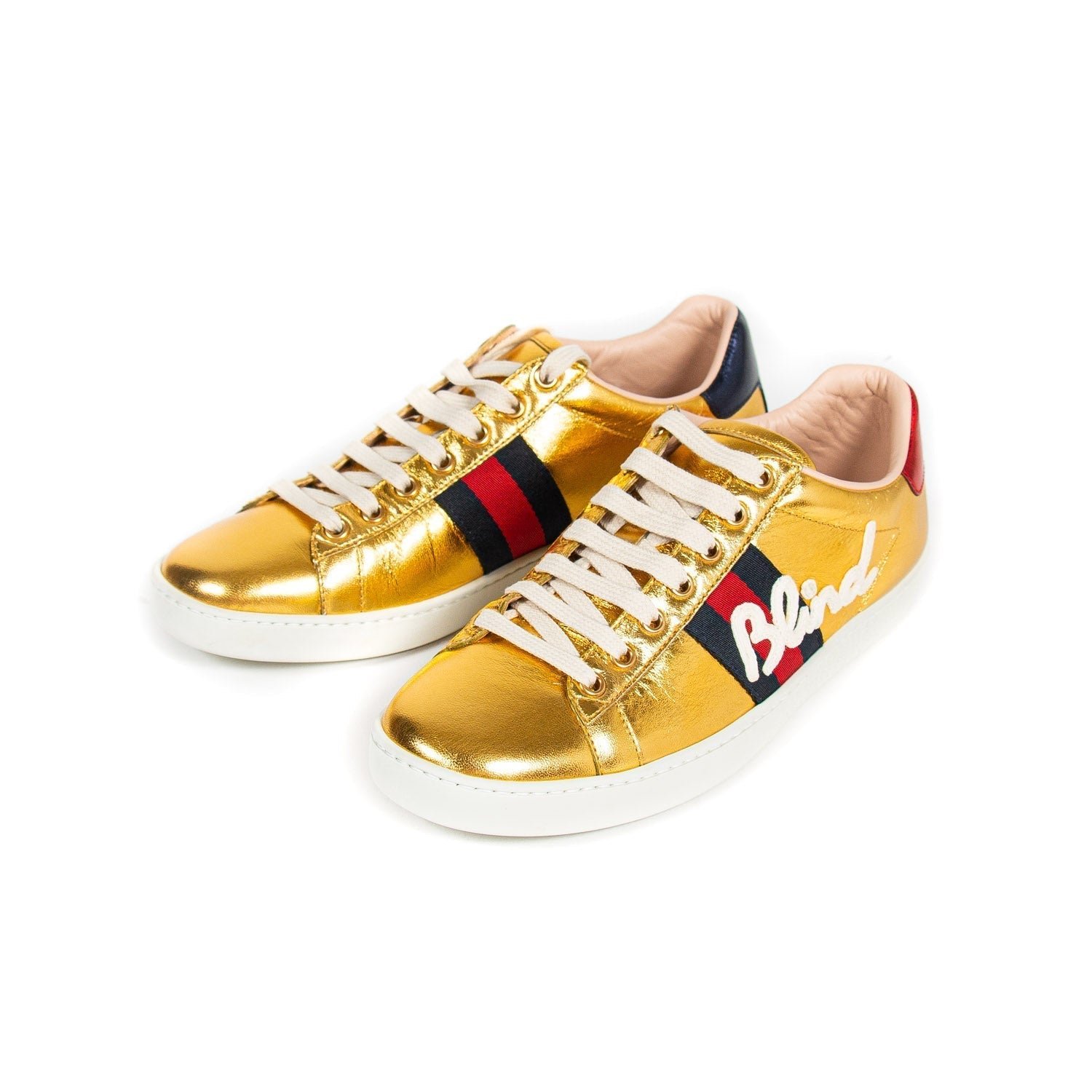 Gucci Ace Leather Embroidered Sneaker | AlmaBagz