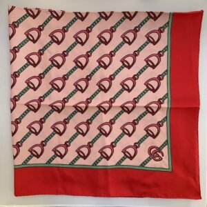 Gucci Reign Horse-bit Silk Twill Scarf in Pink | AlmaBagz
