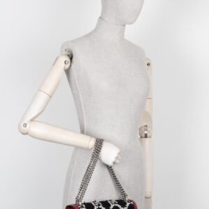 GUCCI Dionysus GG Supreme Tweed Crossbody Bag Black | AlmaBagz