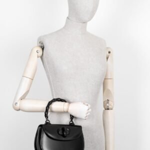GUCCI Bamboo 1947 Small Top Handle Bag Black | AlmaBagz