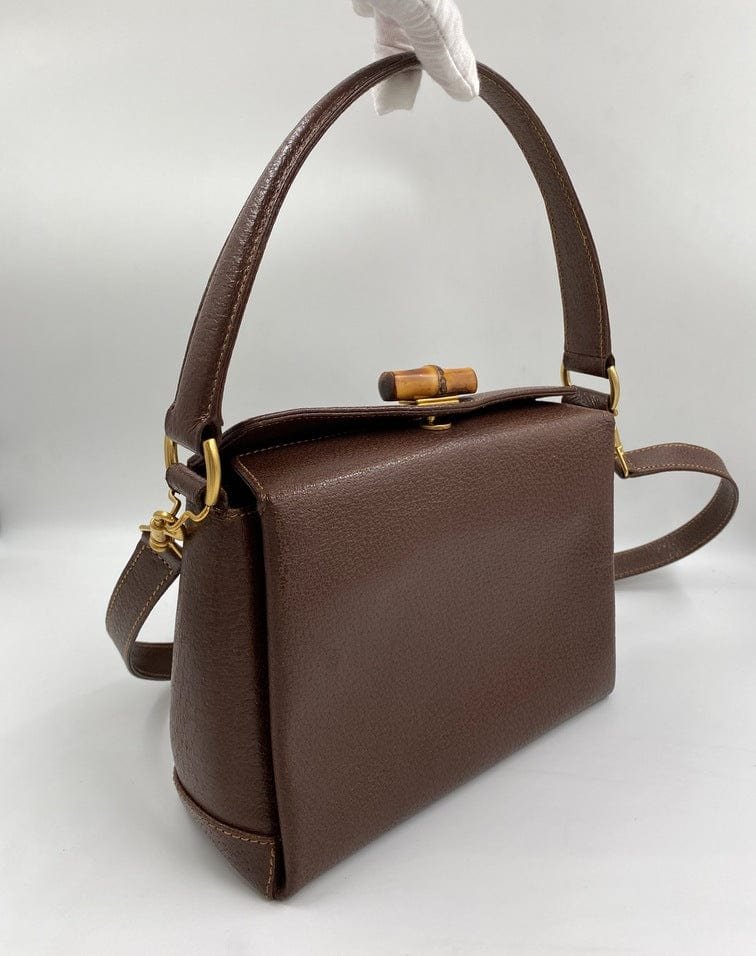 Gucci Leather Bag w Bamboo clasp | AlmaBagz