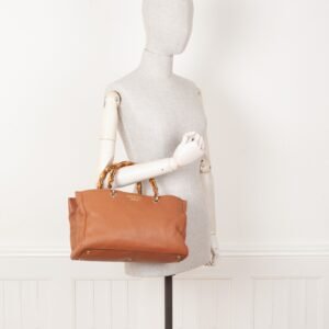 GUCCI Bamboo 2 Way Tote Brown | AlmaBagz
