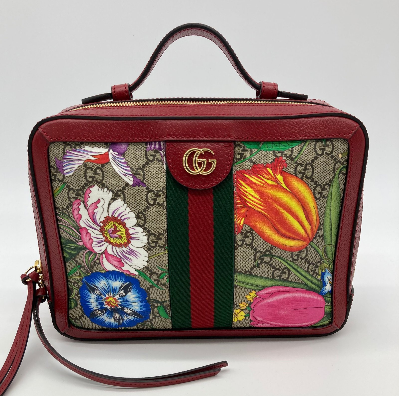 Gucci Ophidia GG Supreme Flora Small Zip Around Camera Bag-NEW | AlmaBagz