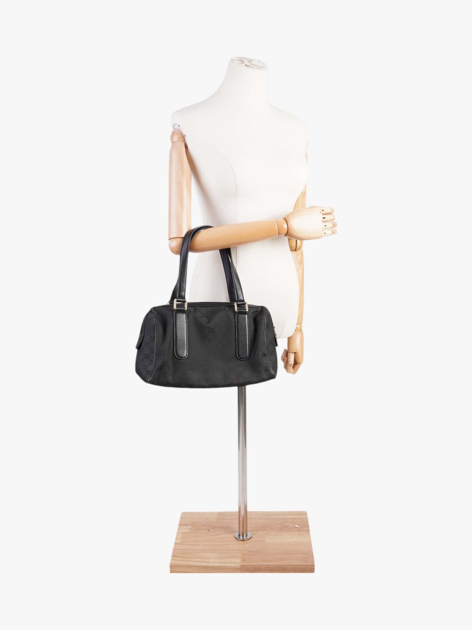 Gucci Boston Black / GG Supreme Nylon Small | AlmaBagz