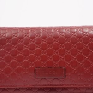 Gucci Microguccissima Continental Red / Burgandy Leather | AlmaBagz