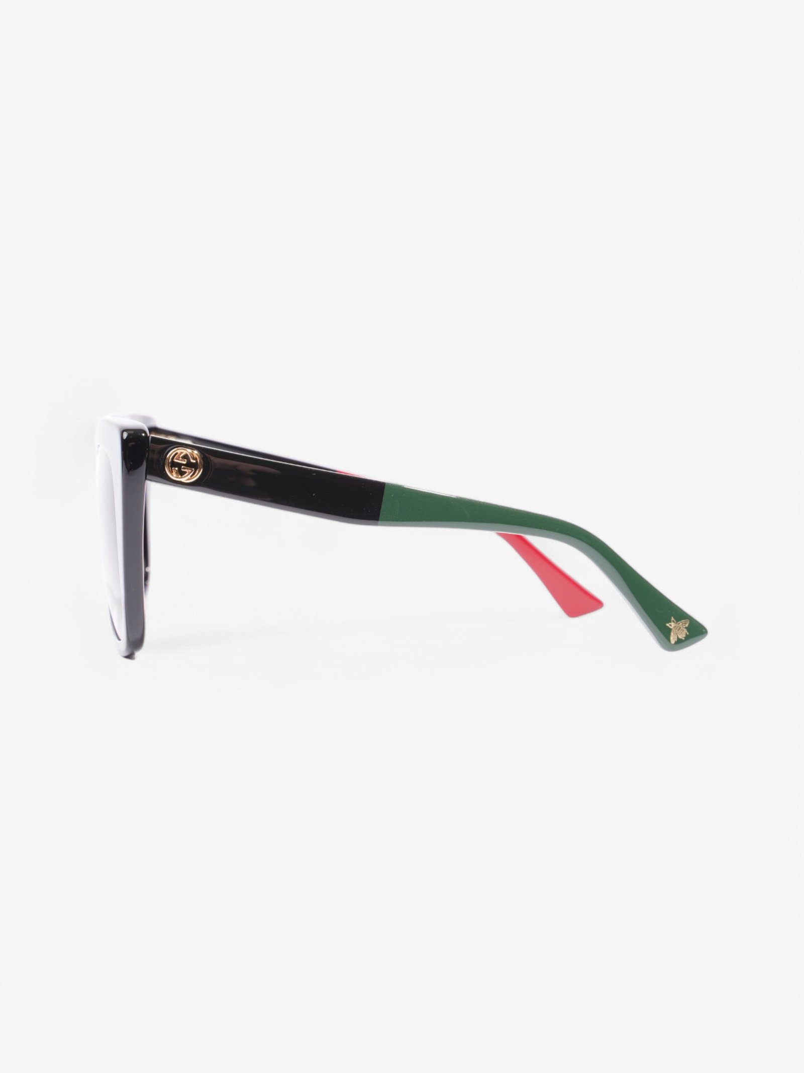 Gucci GG Bee Sunglasses Black / Red / Green Plastic | AlmaBagz