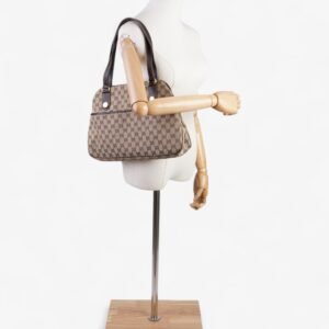 Gucci Charmy Front Pocket Shoulder Bag GG Supreme / Beige / Brown Canvas | AlmaBagz