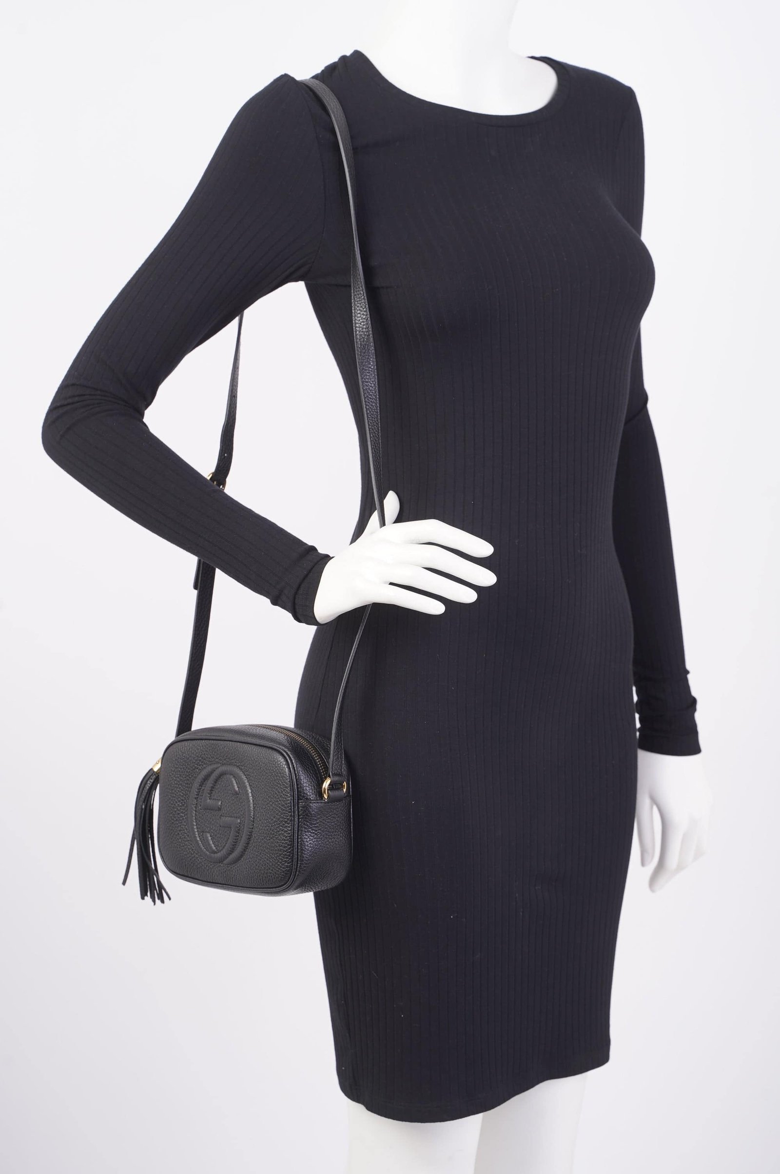 Gucci Soho Disco Black Grained Leather Mini | AlmaBagz