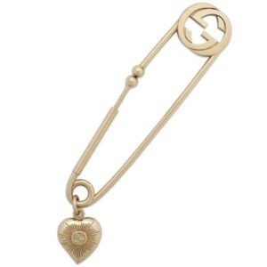 Gucci Single Safety Pin Earring with Heart | AlmaBagz