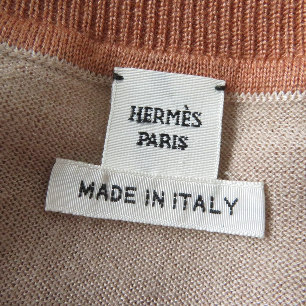 HERMES knit Main: 50% cashmere, Main: 50% silk, Part: 100% rayon Brown type Women 34 Used | AlmaBagz - Image 5