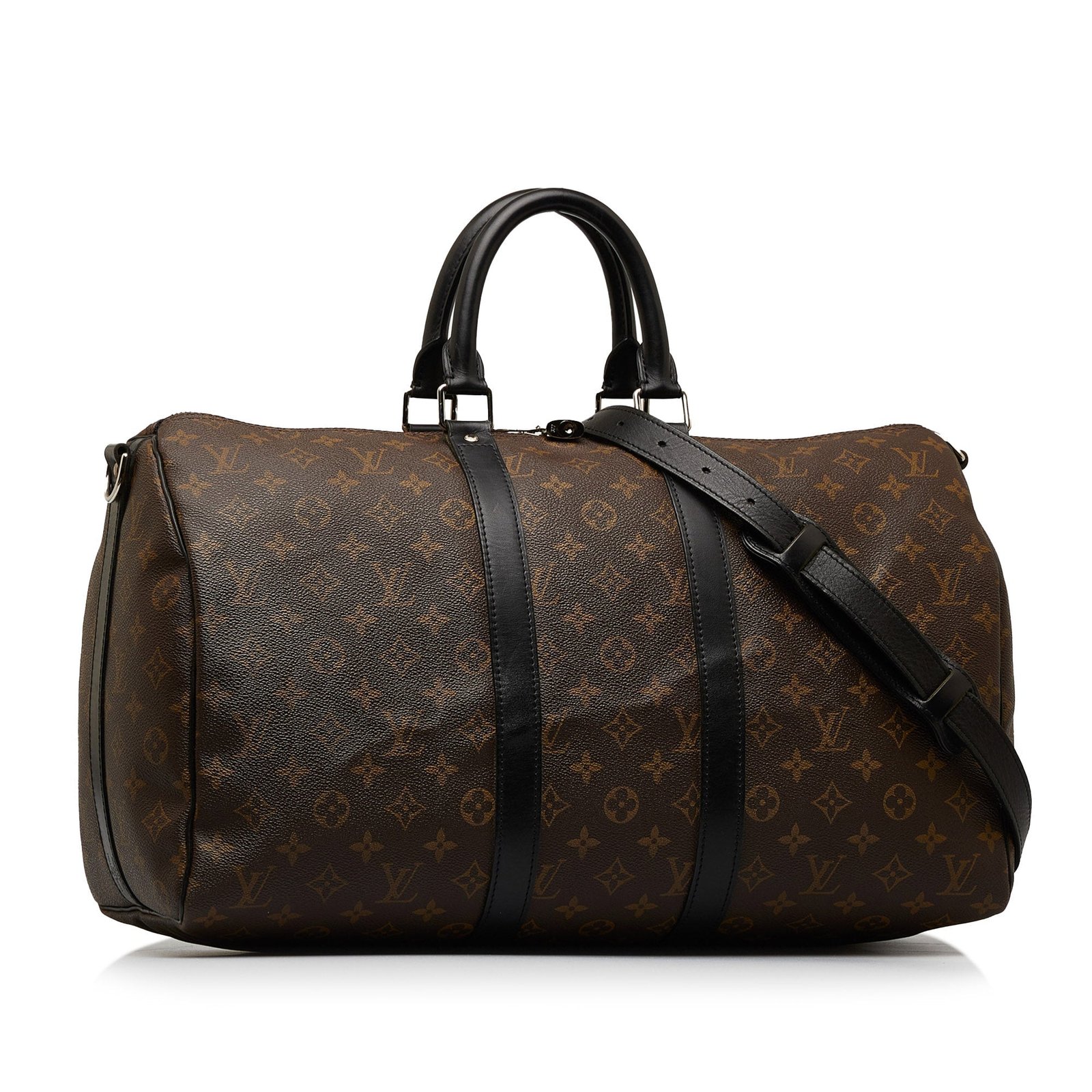 LOUIS VUITTON Monogram Macassar Keepall Bandouliere 45 Travel Bag | AlmaBagz