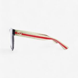 Gucci Interlocking G Sunglasses Black / Green / Red Acetate 140mm | AlmaBagz